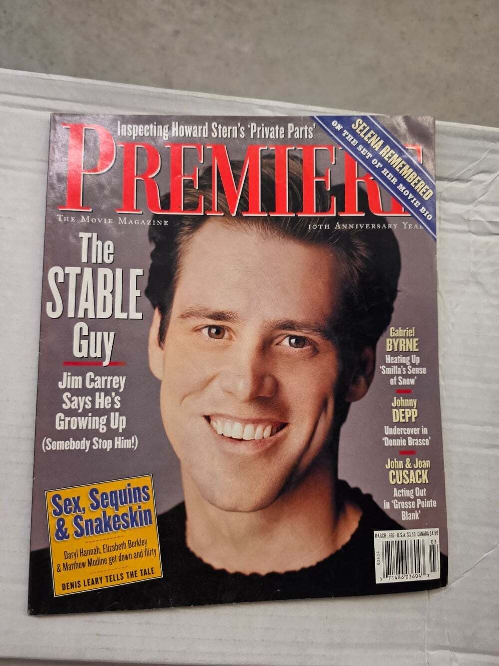 PREMIERE The Movie Magazine March 1997 Jim Carrey Cover Selena Remembered